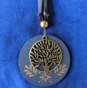 Life Tree Wooden Pendant Necklace